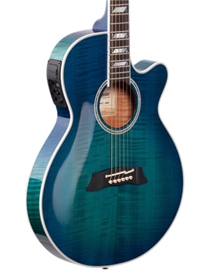 Takamine TSP187AC Thinline Guitar with Hard Bag See Thru Blue Burst